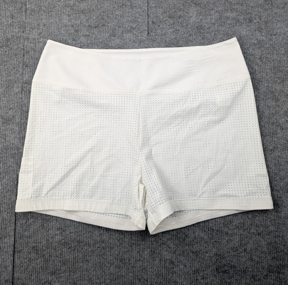 Kinona Perforated Shorts Womens XL Athleisure Golf White Layering Athleisure